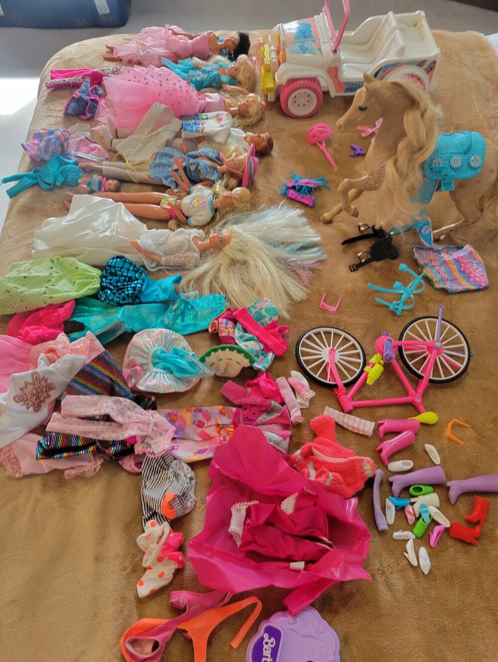 Barbie Dolls & Accessories Lot - Pink and Multicolor